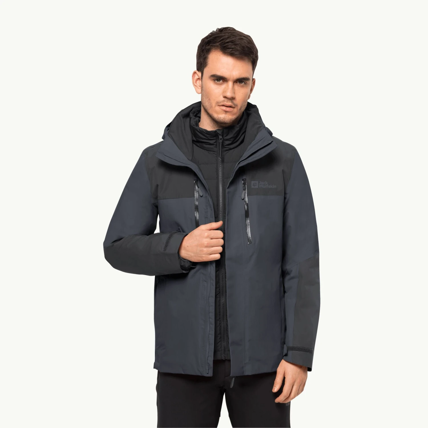 Jack Wolfskin Jasper 3 In 1 Jacket Mens Ebony 1 Jack Wolfskin Jasper 3 In 1 Jacket Mens Ebony