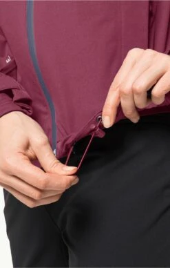 Jack Wolfskin Go Hike Jacket Womens Sangria Red -Outdoor Camping Equipment Store JackWolfskinGoHikeJacketWomensSangriaRedPullCord