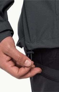 Jack Wolfskin Weiltal 2 Layer Jacket Mens Ebony -Outdoor Camping Equipment Store JackWolfskinWeiltal2LayerJacketMensEbonyPullCord
