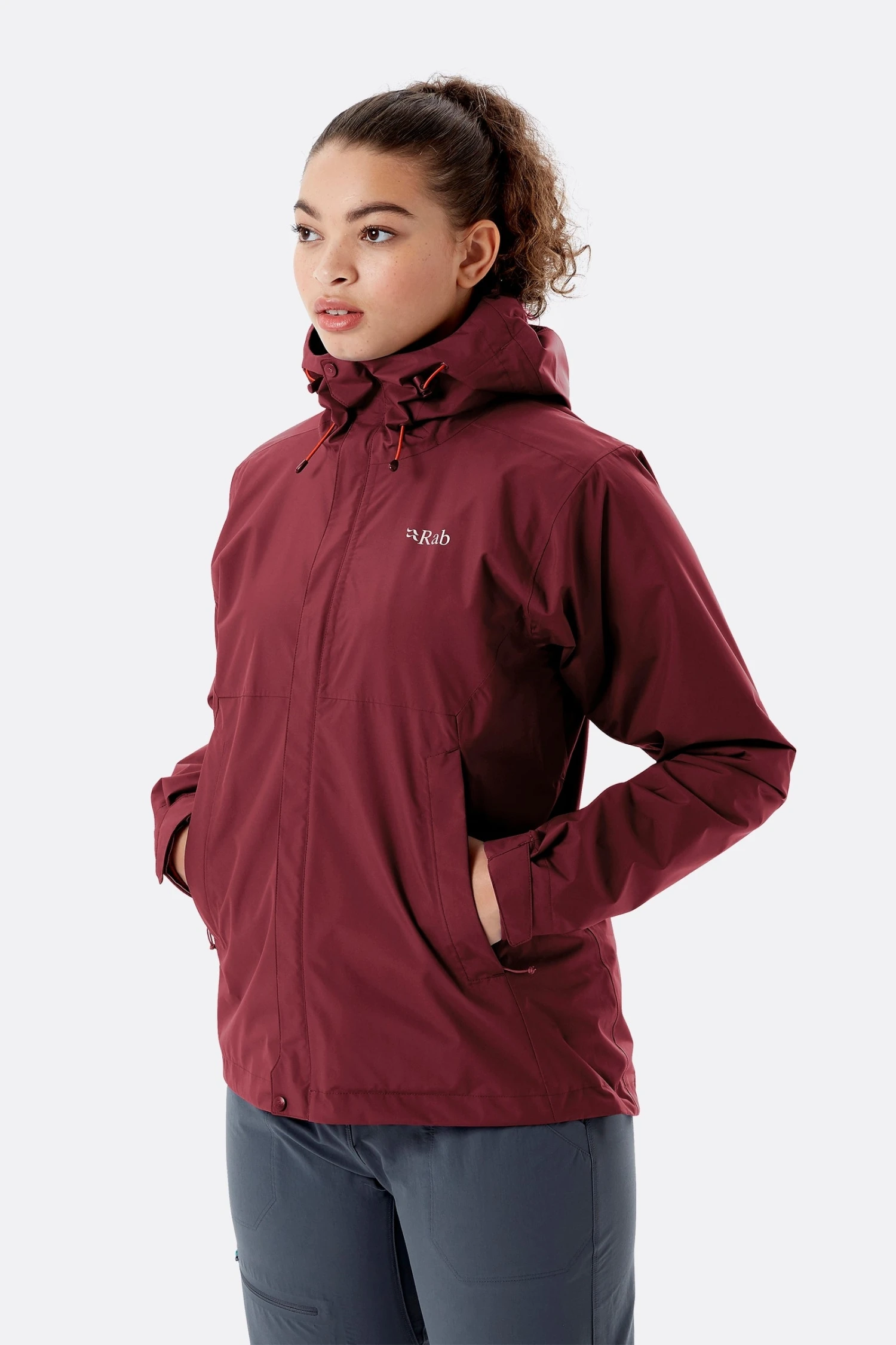 Rab Downpour Eco Jacket Womens Deep Heather. 1 Rab Downpour Eco Jacket Womens Deep Heather.
