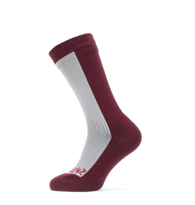 SealSkinz Waterproof Cold Weather Mid Length Sock Grey Red 1 SealSkinz Waterproof Cold Weather Mid Length Sock Grey Red